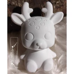 Reh Bambi Rehkitz Elch in weiß Vintage Deko