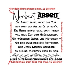 Renterkanne Geschenk , personalisiert mit Namen , Garten Ruhestand Rentergeschenk