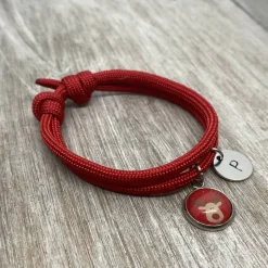 Rentier Armband Cabochon mit Initialen - Geschenk zu Weihnachten