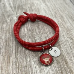 Rentier Armband Cabochon mit Initialen - Geschenk zu Weihnachten