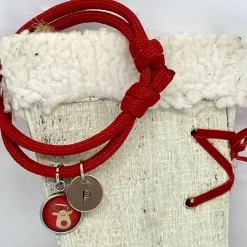 Rentier Armband Cabochon mit Initialen - Geschenk zu Weihnachten