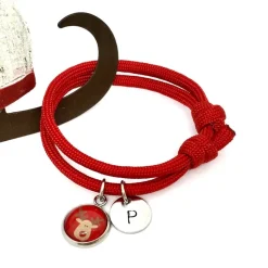 Rentier Armband Cabochon mit Initialen - Geschenk zu Weihnachten