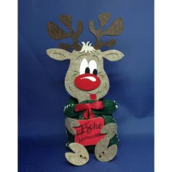 Rentier mit Säckchen in verschiedenen Farben Junge oder Mädchen mit Name oder Schild, Ideal als Geldgeschenk Nikolaus We