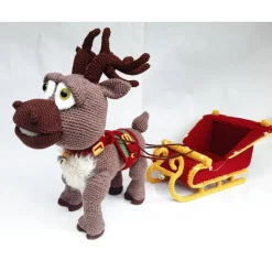 Rentier Schlitten LED Lichterkette – Weihnachtsdeko Advent Handarbeit