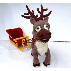 Rentier Schlitten LED Lichterkette – Weihnachtsdeko Advent Handarbeit