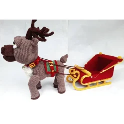 Rentier Schlitten LED Lichterkette – Weihnachtsdeko Advent Handarbeit