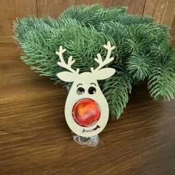 Rentier Weihnachtskugel für Schokokugel aus Holz – Perfekte Geschenkidee zu Weihnachten