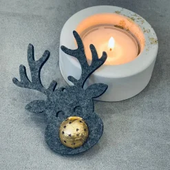 Rentiere Filz - Deko - Schokokugel - Untersetzer - Serviettenring