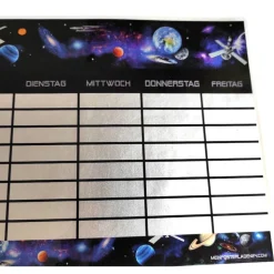 RESTPOSTEN - A4 Metallic Stundenplan | Weltall - wiederbeschreibbar