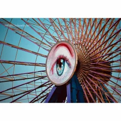 Riesenrad, ein originelles Poster und Geschenk für junge Leute, Größe 30 x 45 cm