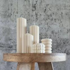 Riesiges Trio aus gerippten Stumpenkerzen I Ästhetisches Dekor aus Sojawachs I Einzigartiges Geschenk I Home Decor