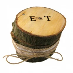 RINGBOX aus einem BAUMSTAMM + GRAVUR Vintage Hochzeit Holz Ringkissen Ringschatulle Ringschachtel Eheringe Natur Alternativ Personalisiert