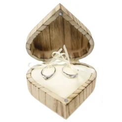 RINGBOX aus HOLZ Herz Vintage Ringkissen mit GRAVUR Rustikale Hochzeit Ringschachtel für Eheringe Ringkästchen Ringschatulle Personalisiert