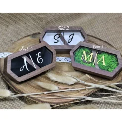 Ringbox personalisiert mit Initialen in Holzoptik und Sichtfenster /// Verlobung| Hochzeit| Ringe| Aufbewahrung| Beschri