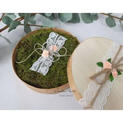 Ringbox-Ringkissen VINTAGE Moos i.Holzbox Hochzeit