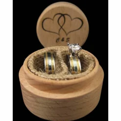 RINGETUI aus HOLZ für EHERINGE mit Gravur Hochzeit Ringkissen Alternative Personalisiert Ringschatulle Holzbox Ringkästc