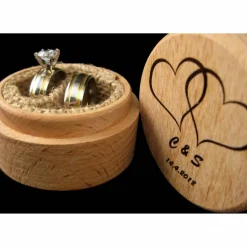 RINGETUI aus HOLZ für EHERINGE mit Gravur Hochzeit Ringkissen Alternative Personalisiert Ringschatulle Holzbox Ringkästc