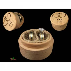 RINGETUI aus HOLZ für EHERINGE mit Gravur Hochzeit Ringkissen Alternative Personalisiert Ringschatulle Holzbox Ringkästc