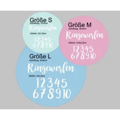 Ringewerfen-Aufkleber-Set Zahlen von 1-10 und Schriftzug - Schriftarten & Farben zur Auswahl -Hochzeit DIY Spiele Garten