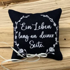 Ringkissen // Ring Kissen // Hochzeit // Heirat // Trauung // bestickt "Ein Leben lang an deiner Seite"
