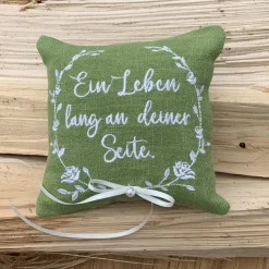 Ringkissen // Ring Kissen // Hochzeit // Heirat // Trauung // bestickt "Ein Leben lang an deiner Seite"