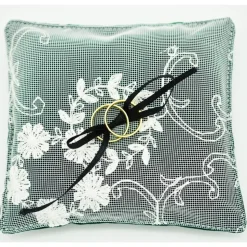 Ringkissen aus grünem Samt mit Spitze – Handgemachtes Unikat zur Hochzeit, 15x13 cm