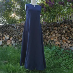Ärmelloses Wikinger Leinen Kleid in verschiedenen Farben, Sommer Unterkleid Mittelalter, langes Leinenkleid