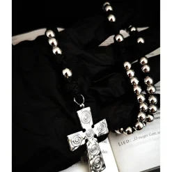 Robuster katholischer Rosenkranz aus Edelstahl – 50 cm