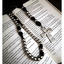 Robuster katholischer Rosenkranz aus Edelstahl – 50 cm