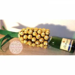 Rocher Ananas mit Sektflasche - mit 60 Pralinen Größe 3 Geschenk Geburtstag Vatertag Valentinstag