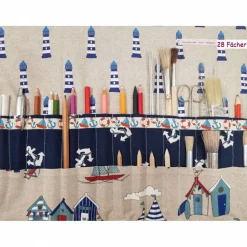 Rollmäppchen 28 Fächer Mäppchen Stifterolle Maritim blau Einschulung