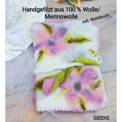 Romantische Buchhülle ink. Notizbuch Din A4