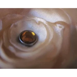 Romantische Satin Haarklammer Creme Beige Stoffblume Braut Haarblüte 