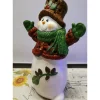 Romantischer Schneemann aus Keramik zum Beleuchten