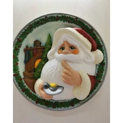 Romantischer Weihnachtsmannteller aus Keramik