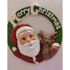 Romantischer Weihnachtsmannkranz aus Keramik