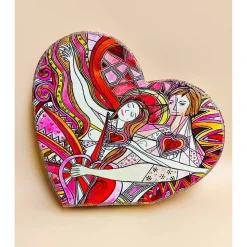 Romantisches Herz für Liebespaare aus Holz, Glücks-Herz Aufsteller, Valentinstag Geschenk