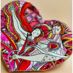 Romantisches Herz für Liebespaare aus Holz, Glücks-Herz Aufsteller, Valentinstag Geschenk