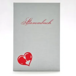 Romantisches Stammbuch Standardformat Herz mit küssendem Brautpaar