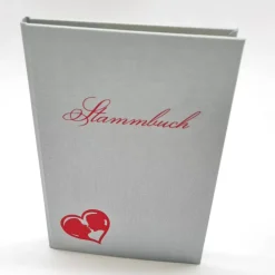 Romantisches Stammbuch Standardformat Herz mit küssendem Brautpaar