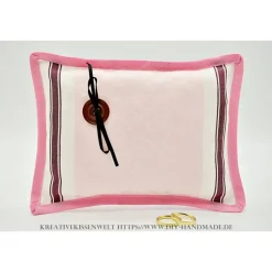 Rosa Ringträgerkissen Unikat – Handgemachtes Ringkissen für Deine Hochzeit, 20x15 cm