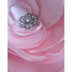 Rosa Stoffblume Braut Brosche Klammer mit Strass 
