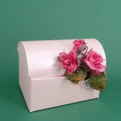 Rosa Truhe aus Karton, Faltschachtel