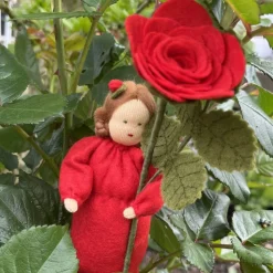 Rose rot -  Jahreszeitentisch - Blumenkind - Sommer