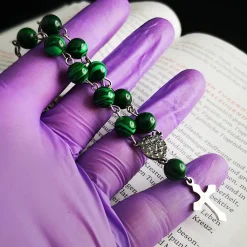 Rosenkranz-Halskette aus Edelstahl mit Steinperlen – Spiritualität & Stil vereint