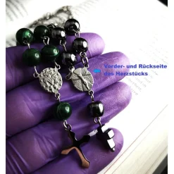 Rosenkranz-Halskette aus Edelstahl mit Steinperlen – Spiritualität & Stil vereint