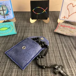 Rosenkranztasche aus Filz, verschiedene Designs, Kommunion, Rosenkranz