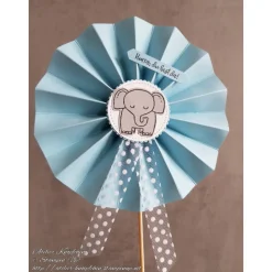 Rosette / Rosettenstecker zur Geburt: Hurra, du bist da! (Blau)