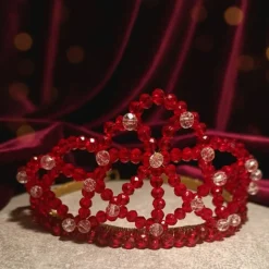 Rote Perlenkrone – Handgemachtes Diadem für Braut, Ball, Shooting & Cosplay | Red Queen