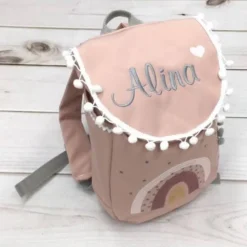Rucksack mit Namen,  Rucksack mit Regenbogen, Kindergartenrucksack, Nstyle Fashion